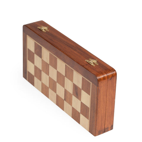 Italfama Magnetic Wooden Chess Set 30x30cm with Checkers, Folding Board, Travel