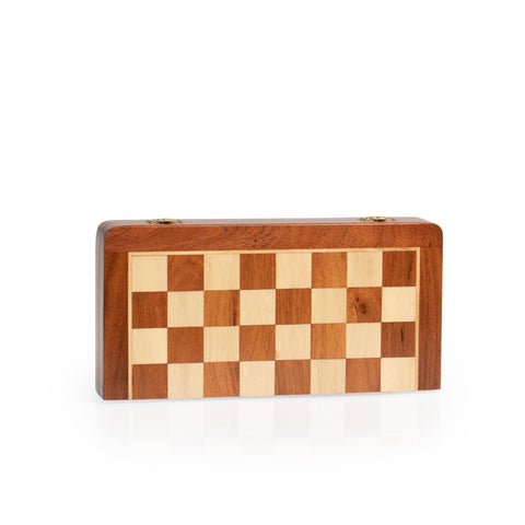 Italfama Magnetic Wooden Chess Set 30x30cm with Checkers, Folding Board, Travel