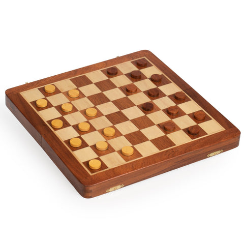 Italfama Magnetic Wooden Chess Set 30x30cm with Checkers, Folding Board, Travel