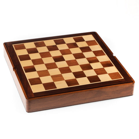 Italfama Magnetic Wooden Chess Set 12in Board, Storage, King 2.4in, Italy