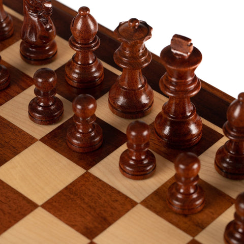 Italfama Magnetic Wooden Chess Set 12in Board, Storage, King 2.4in, Italy
