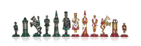 Italfama Camelot Hand-Painted Metal Chess Pieces, King 6.7cm, Made in Italy
