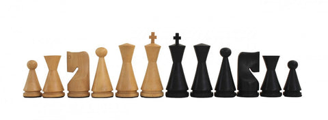 Italfama Wooden Chess Set with Genuine Leather Board, Handmade Italy, 44x44cm