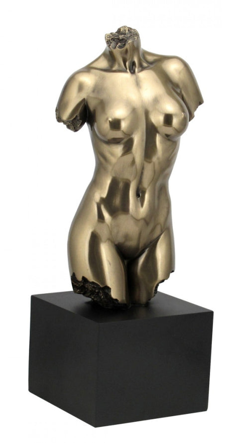 Italfama Classical Female Torso Statue 28cm Resin Bronze Finish Handmade Italy