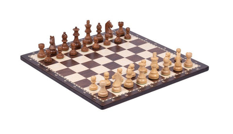 Italfama Handcrafted Wood Chess Set, 40cm Notated Board, 3in King, Italy