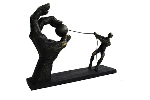 Italian Resin Bronze-Finish Art Sculpture, 34x10x27cm, Italfama