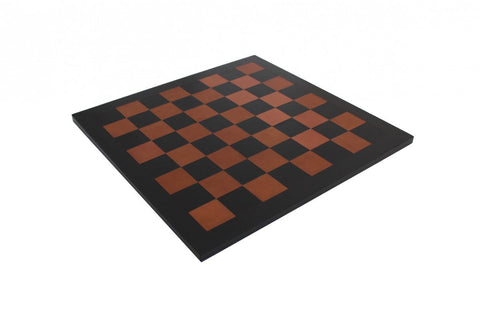 Handmade Acacia Wood Chess Set with Genuine Leather Board 44cm - Italfama