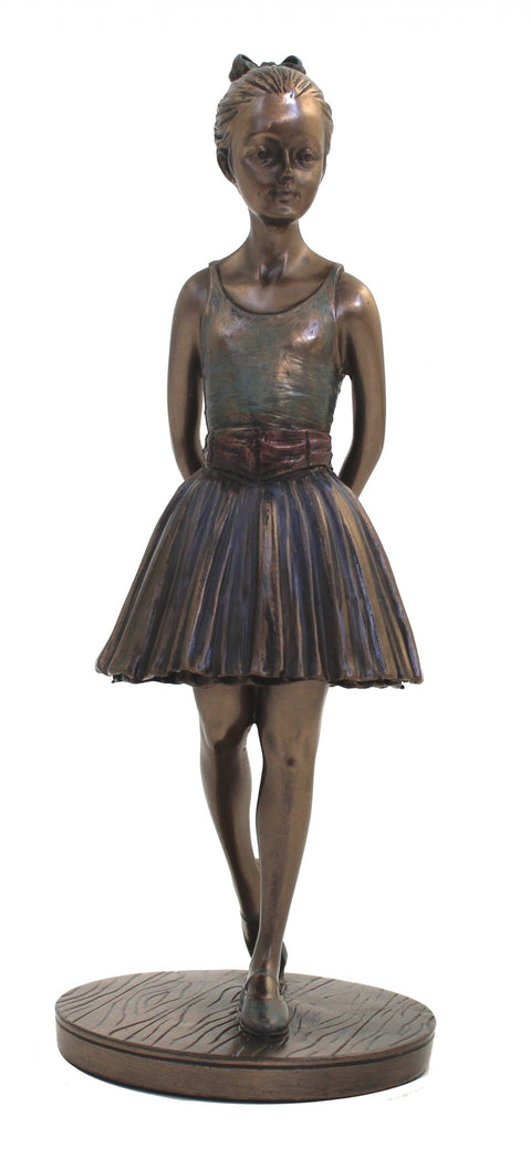 Handcrafted Bronze Finish Ballerina Statue, Resin 9x9x21 cm, Italfama Italy