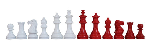 Italfama Weighted Wooden Chess Pieces, Red/White, King 7.6cm, Made in Italy