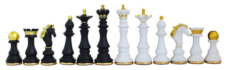 Italfama Baroque Chess Pieces Set, Hand-Painted Resin, 15cm King, Made in Italy