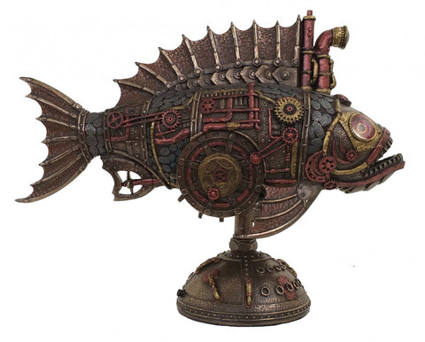 Italfama Anglerfish Resin Statue with Light, Bronze Finish, 31 cm, Italy