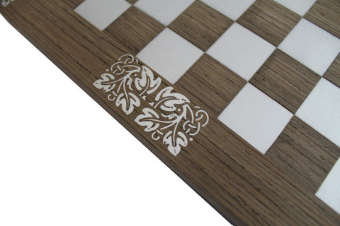 Italfama Handmade Wood/Aluminum Eco Leather Chess Board w/ Drawer 35x35cm