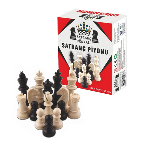 Plastic Chessmen Medium Size 32 Pieces Chess World Pawn Middle Star 1050255