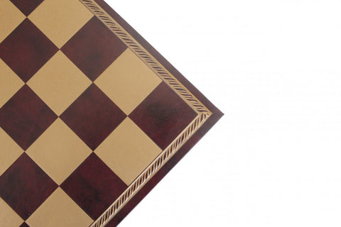 Italfama Faux Leather Chess Board, Gold/Burgundy, 40x40 cm, Made in Italy