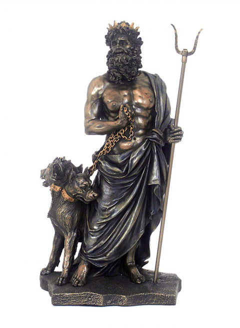 Hades Greek God Statue 28cm β Bronze-Finish Resin, Handmade, Italy Italfama