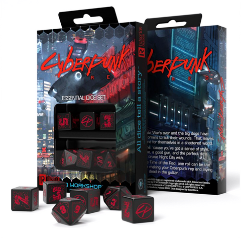Cyberpunk Red Essential Dice Set Night City Role Playing Games Q-Workshop NEW