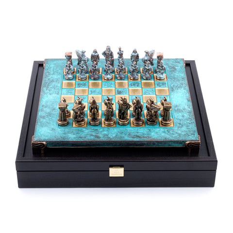 Spartan Warrior Metal Chess Set With 28cm Chessboard Manopoulos