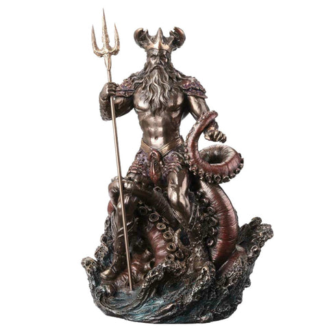 Oceanus Greek Titan Statue Bronze Resin 22.5cm Figurine Made in Italy Italfama