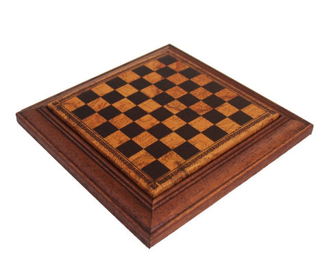Italfama Gold & Silver Plated Metal Chess Set, Wood Board Drawer, 17x17cm Italy