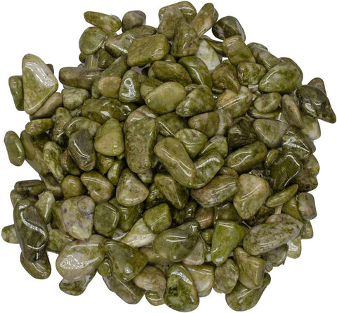 24 Small African Tumble Stones Epidote Snowflake Gemstones Ancient Wisdom NEW
