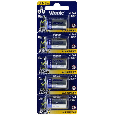 5 Vinnic Alkaline High Voltage 4Lr44 L1325F Batteries 6V Blister Pack Exp 2028