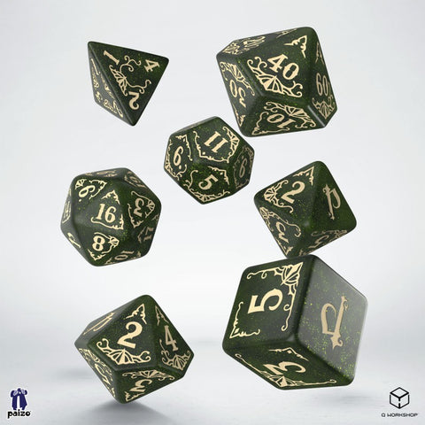 Pathfinder Dice Set Arcadia Green & Beige Role Playing Games Q-Workshop Spat30