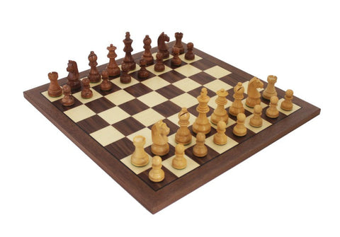 Italfama Handmade Italian Chess Set, Walnut/Maple Board, Weighted Pieces