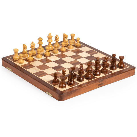Italfama Magnetic Wooden Chess Set with Folding 40cm Board, King 7.5cm, Italy