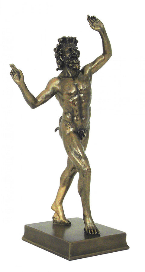 Pompeii Dancing Faun Statue 25cm Bronze Resin, Made in Italy - Italfama