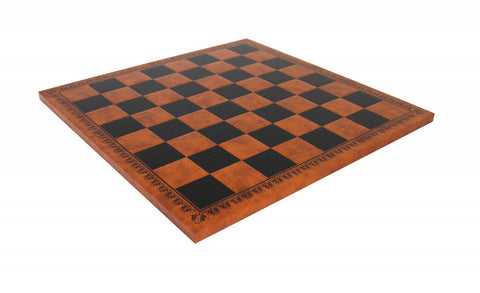 Italfama Italian Faux Leather Chess Board 45x45cm, 5cm Squares, Brown/Black