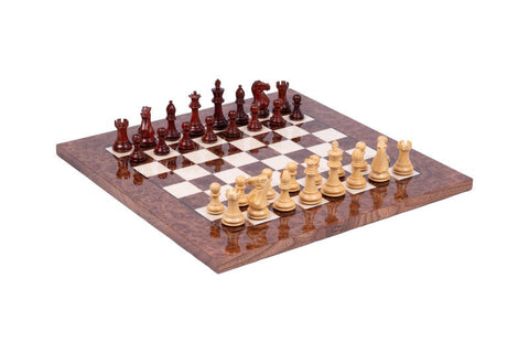 Italfama Handcrafted Wooden Chess Set, Elm Board, Weighted, Made in Italy