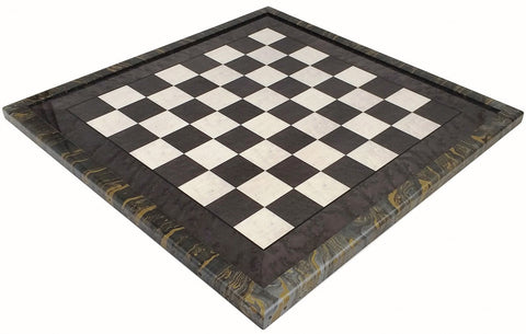 Italfama Handmade Wood Chess Board 63cm Gray, Framed, 6cm Squares, Italy
