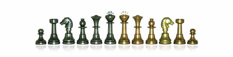 Italfama Brass Chess Pieces, Gold & Silver Plated, Handmade, King 5 cm, Italy