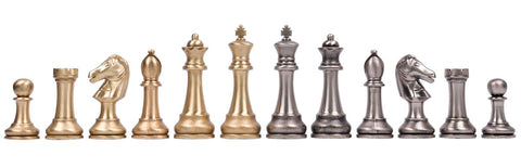 Italfama Metal Chess Set, Gold/Silver Plated, Marble-Wood Board with Drawer 55cm