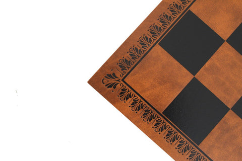 Italfama Italian Faux Leather Chess Board 45x45cm, 5cm Squares, Brown/Black