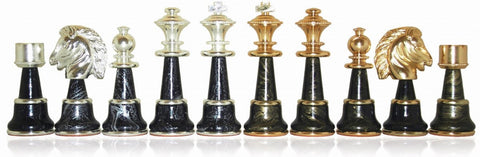 Italfama Gold/Silver Plated Brass & Wood Chess Pieces, King 12.7cm