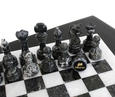 Italfama Marble Chess Set with Leather Case, 30cm Board, 7.5cm King