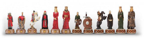 Italfama Hand-Painted Resin Chess Pieces Set, English vs Scottish, 8cm King