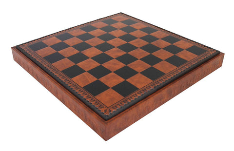 Italfama Napoleon Chess Set Metal/Wood Faux Leather Board w/Storage + Checkers