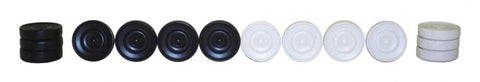 Italfama Wooden Checkers Pieces Set, 24 Black/White, 29mm, Made in Italy