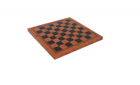 Italfama Faux Leather Chess Board 26x26 cm Brown/Black, 2.8 cm Squares, Italy