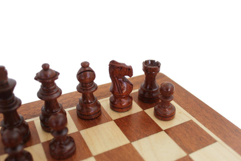 Italfama Magnetic Wooden Chess & Checkers Set, Folding 40cm Board, King 7.5cm