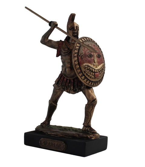 Italfama Spartan Warrior Statue 13cm Bronze Resin Handcrafted Italy