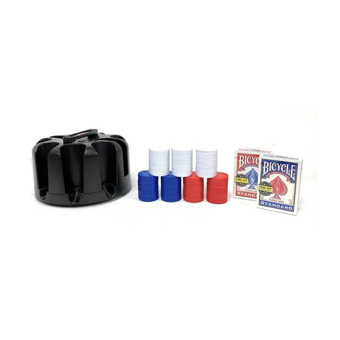 Bicycle Revolving Poker Chip Rack With Handle, 200 X Chips, 2 Decks 130011925