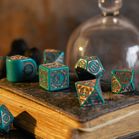 Steampunk Clockwork Nautical Apparatus Modern Dice Set Games Q-Workshop Rstc05