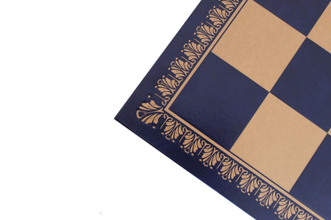 Italfama Gold/Blue Faux Leather Chess Board 45x45cm, 5cm Squares, Made in Italy