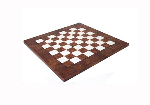 Italfama Metal Chess Set, Elm Wood Board 30cm, Gold & Silver Handmade, Italy