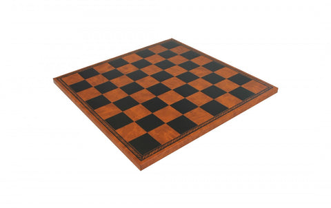Camelot Metal & Wood Chess Set, Faux Leather Board 40cm, Italfama