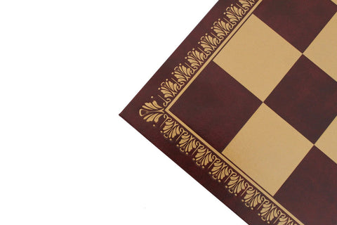 Italfama Gold/Burgundy Faux Leather Chess Board 45x45cm, 5cm Squares, Italy