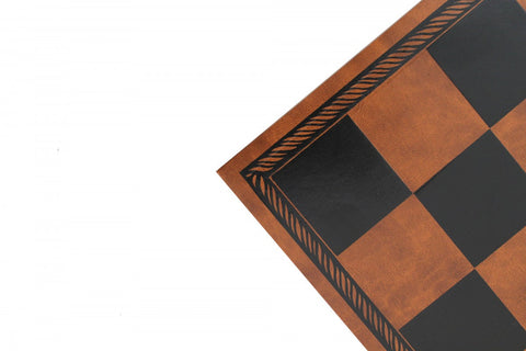 Camelot Metal & Wood Chess Set, Faux Leather Board 40cm, Italfama